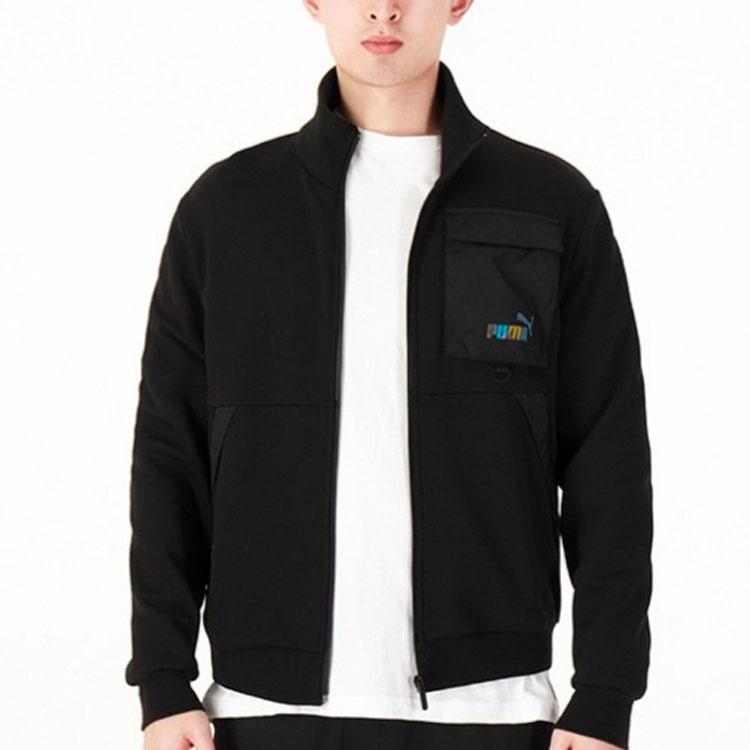 PUMA Casual Pattern Loose Long Sleeves Jacket Couple Style Black Men's 537033-01
