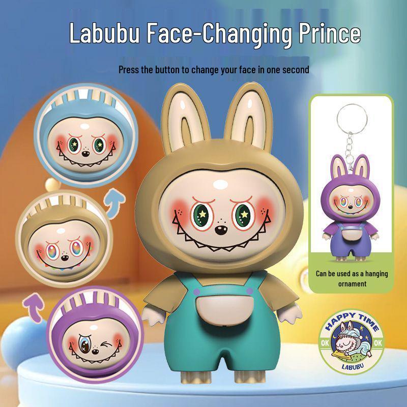 Face-Changing Cartoon Plush Keychain: 3D Bag Charm Gift