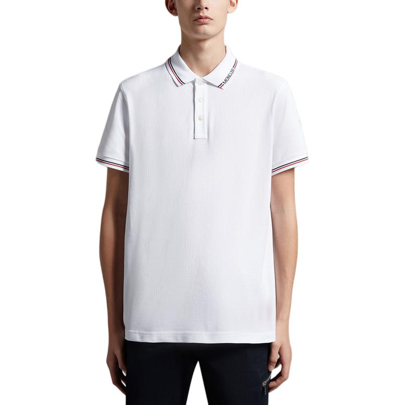 Moncler FW22 Logo Short Sleeve Polo Shirt Men Tops White H20918A0001284556001