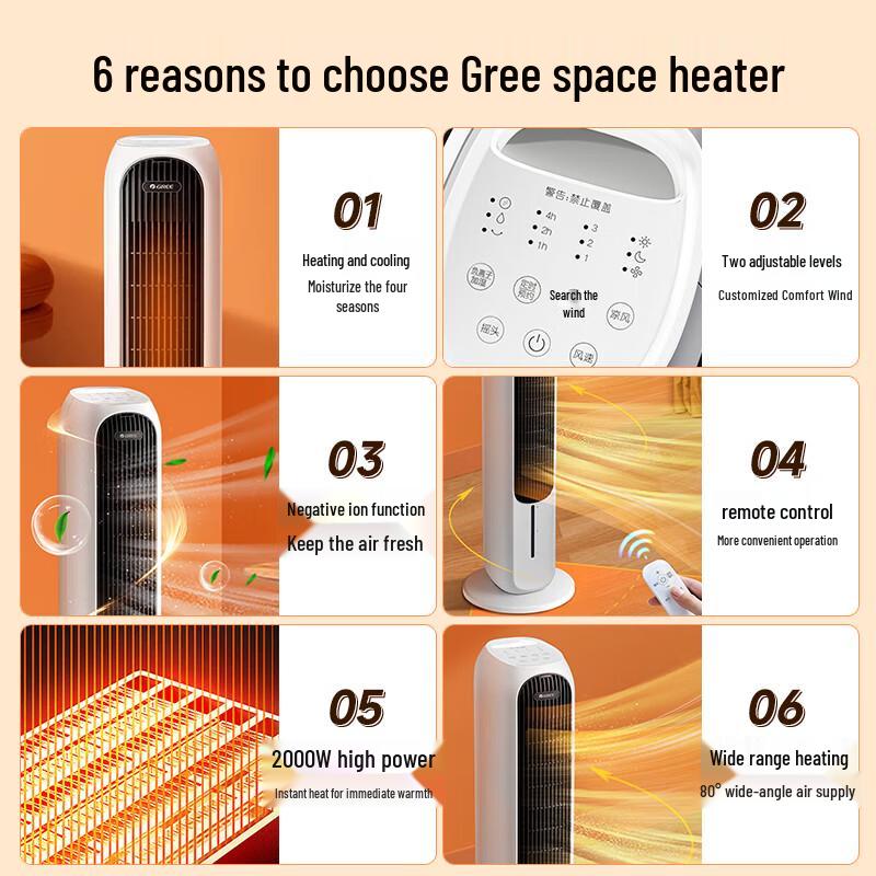 GREE 2000W All-Season Heater & Cooling Fan with Humidifier