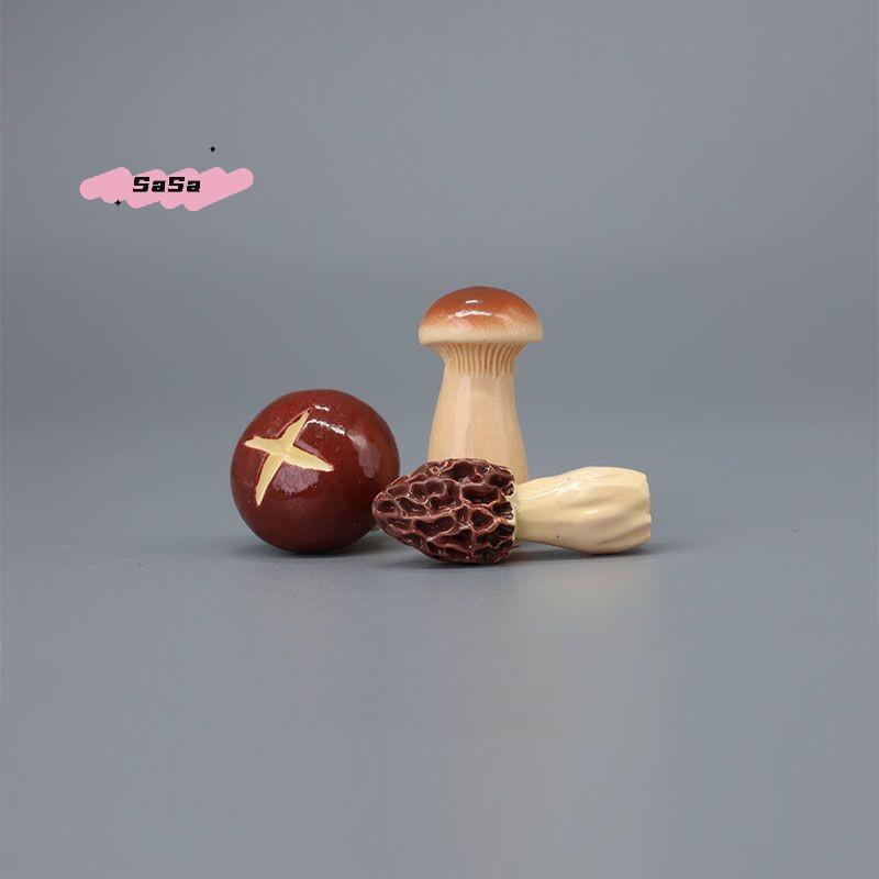 S-8Pcs Resin Micro Landscape Fairy Garden Decoration Cute Mini Mushrooms Desk Ornament Colorful Desktop Model For Indoor Outdoor