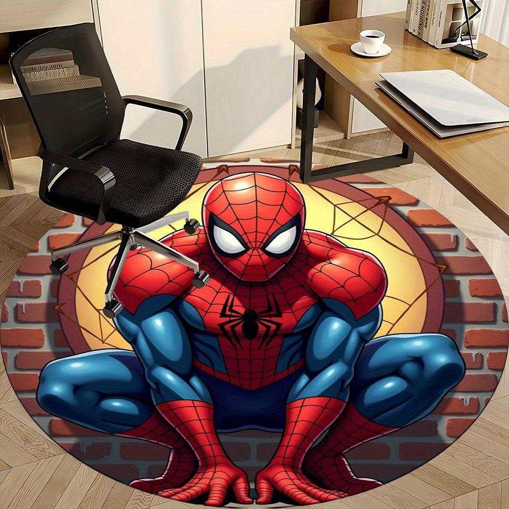 

1pc Spider-Man Inspired Round Rug - Office Carpet, Non-Slip, Cartoon Design for Home Decor, Living Room and Bedroom Flooring Gift -0412130 80cm by 80cm