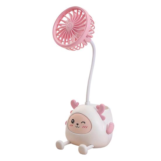 

Cartoon Animals Desk Fan Fast Charging Flexible Hose Fan Multi-Purpose Phone Holder Pen Holder Portable Summer Cooling F
