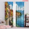 2pcs,2D Plane Printing Pattern Curtains Beautiful Riva Del Garda Italy Versatile Durable Polyester (without Rod) Gifts Ldeal for