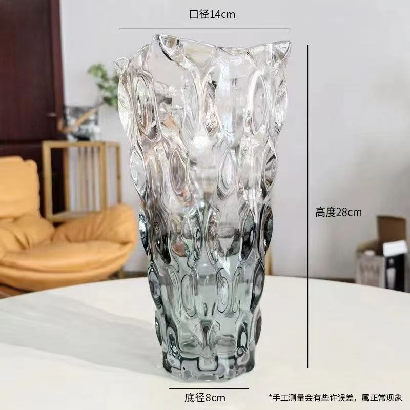 Large Size Luxury Crystal Glass Vase Creative Flower Arrangement European Sle Home Living Room Decoration Bottle