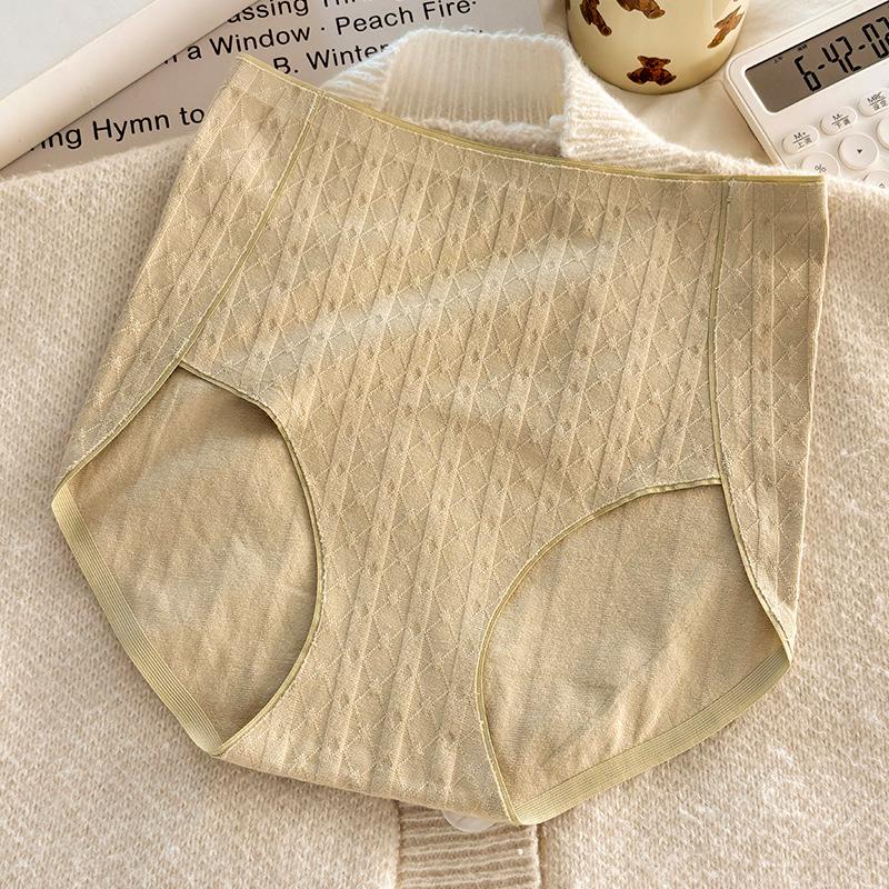 Lady Spring and Autumn Cotton Antibacterial Extension Crotch High Waist Belly Breathable No Trace Briefs