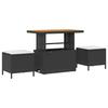 Set de canapé de jardin vidaXL 8 pièces avec coussins en rotin synthétique noir, Set de salle à manger jardin vidaXL 3 3365125