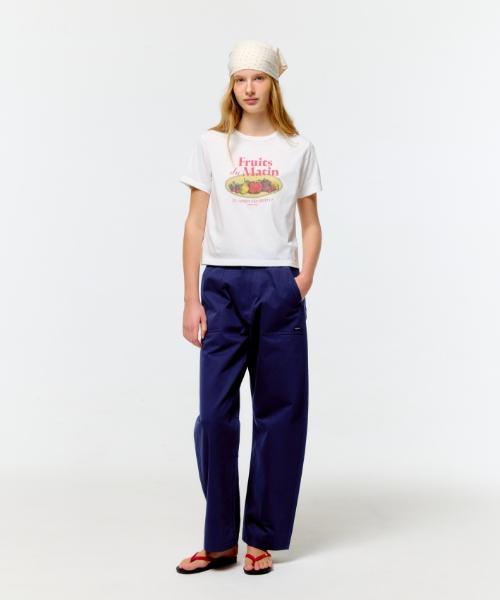 DEPOUND Fruit Market Crop T-Shirt [Ivory]