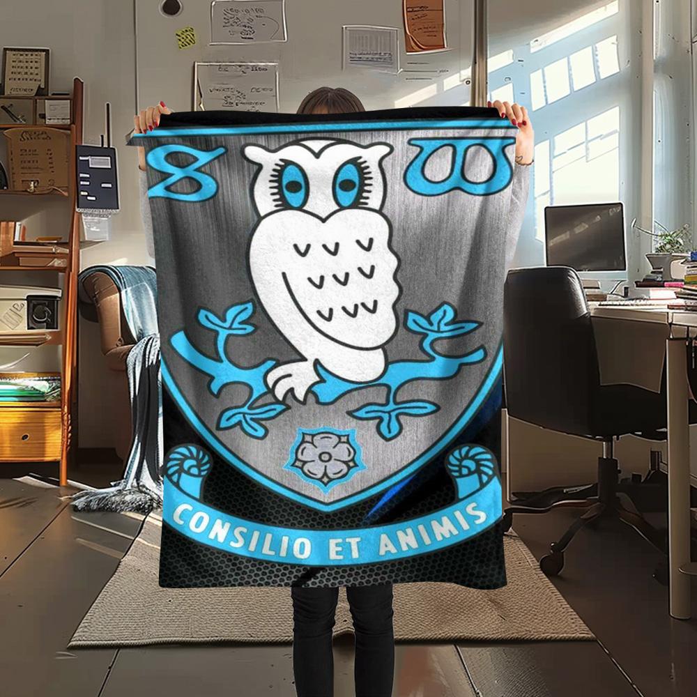 1 Stück Sheffield Wednesday Football Club Gemustertes Flanell-Kuscheldecke Geeignet für alle Jahreszeiten für Heimdekoration Wärme und Komfort Geschenke Feiertagsgeschenk