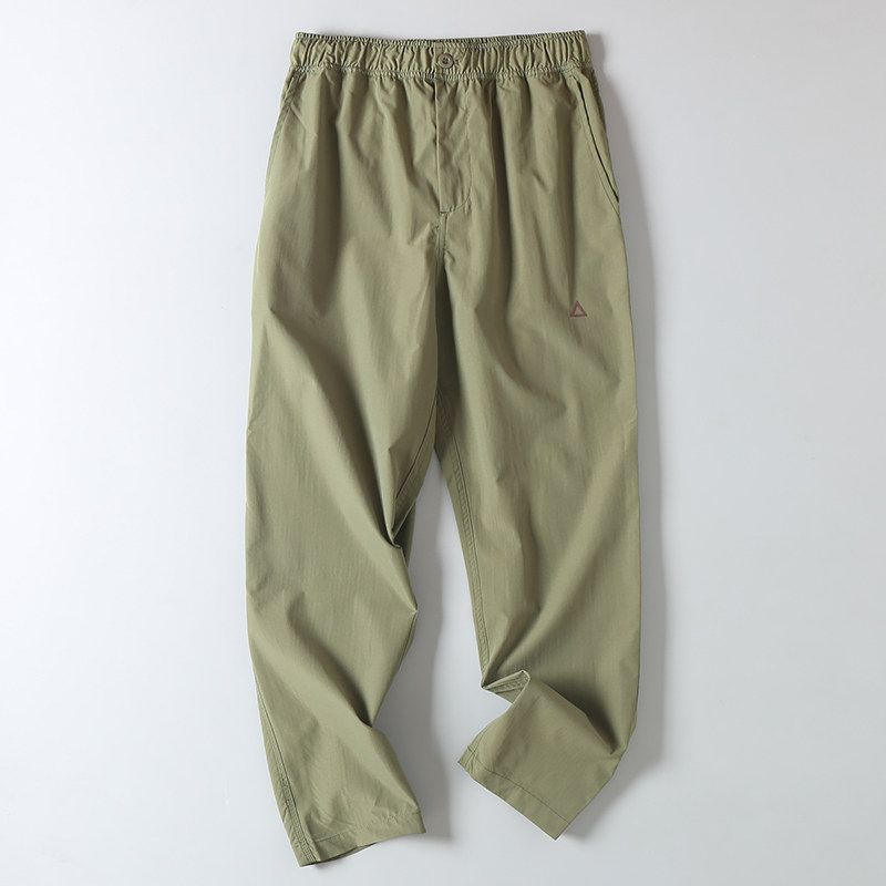 Mountain-Style Outdoor Functional Spring-Summer Men s Export Waterproof Elastic Waist Straight Loose Sports Casual Pants Army Green 2XL Recommended 80-90kg