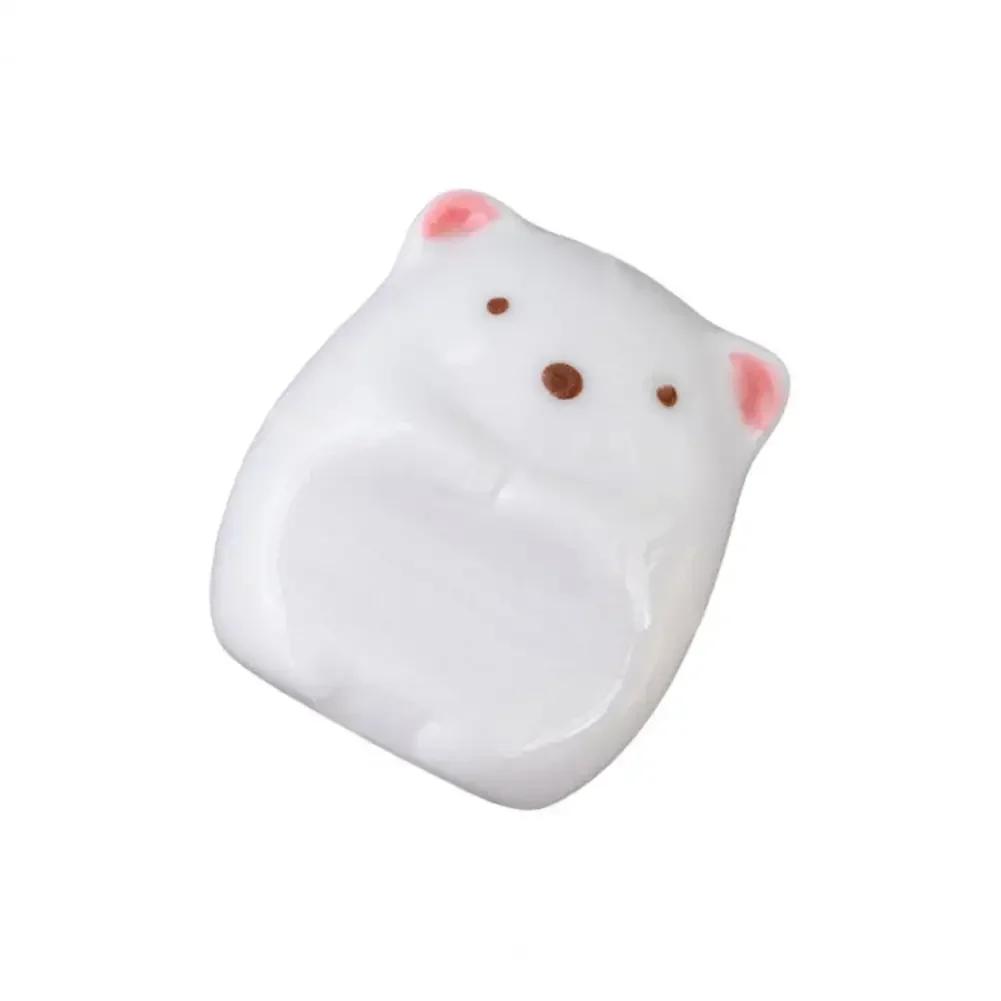 Cute Ceramic Chopstick Holder Creative Shape Adorable Appearance Porcelain- Cartoon Cat Bear Chopstick Kawai Tableware Holder