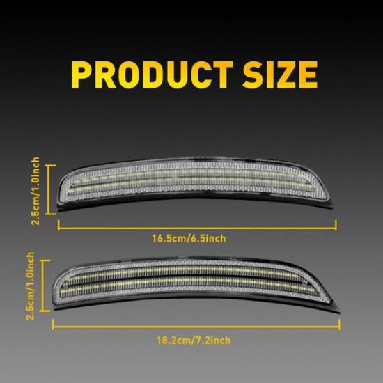 4X LED Side Marker Light Clear Lens White Front+Rear For 2015- Dodge Charger