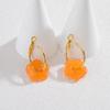 Macaron Color Flower Tassel Earrings, 18K Gold-Plated, Light Luxury Versatile, Niche High-End.