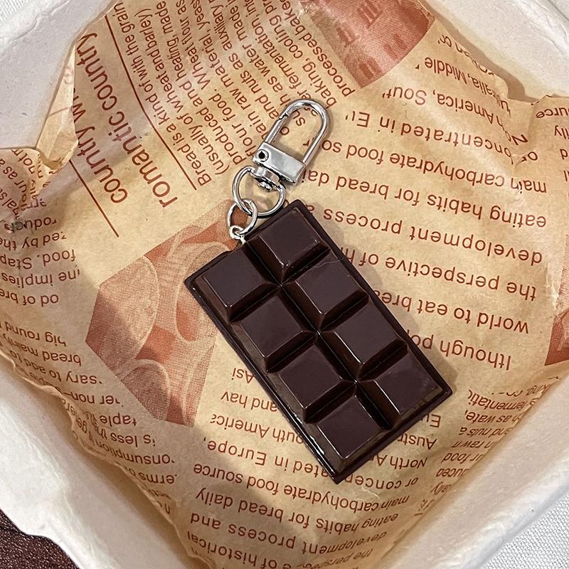 1 Piece Bag Phone Pendant  Modern Simplicity Simulated Cute Food Chocolate Keychain Decorative Business Gift Key Chain
