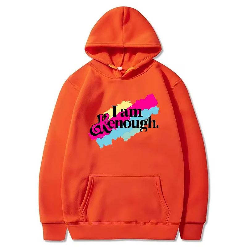 Autumn and Winter I Am Kenough Hoodie Fashion Pattern Printed Sweatshirt Men's Casual Harajuku Sports Warm Hoodie