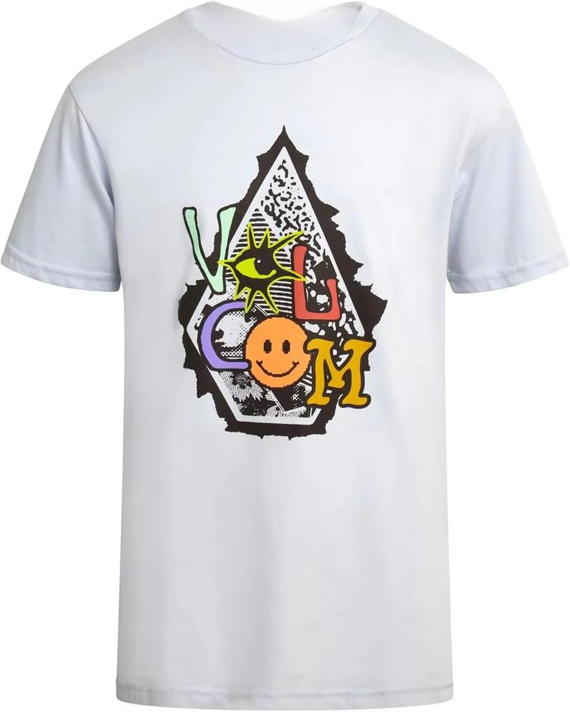 Retro Psychedelic Kaleidoscope Volcom Surfing Sports Trendy Brand Tshirt Cotton Graphic Tee Unisex Unisex Summer Streetwear