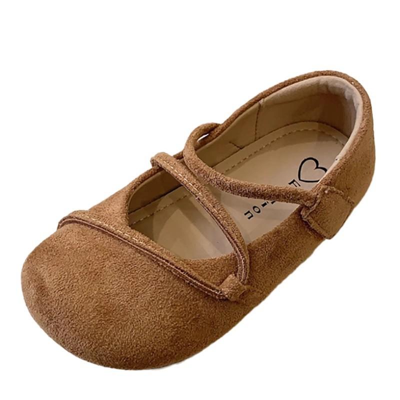 Frühling Neu Koreanischer Stil Personalisierte Riemen Mädchen Mode Wildleder Lässige Tanzschuhe