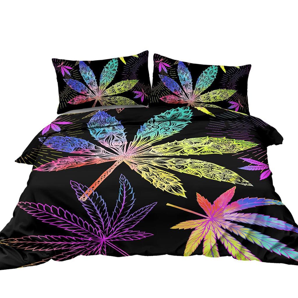 Bohemian Green Bedding Three-Piece Quilt Cover