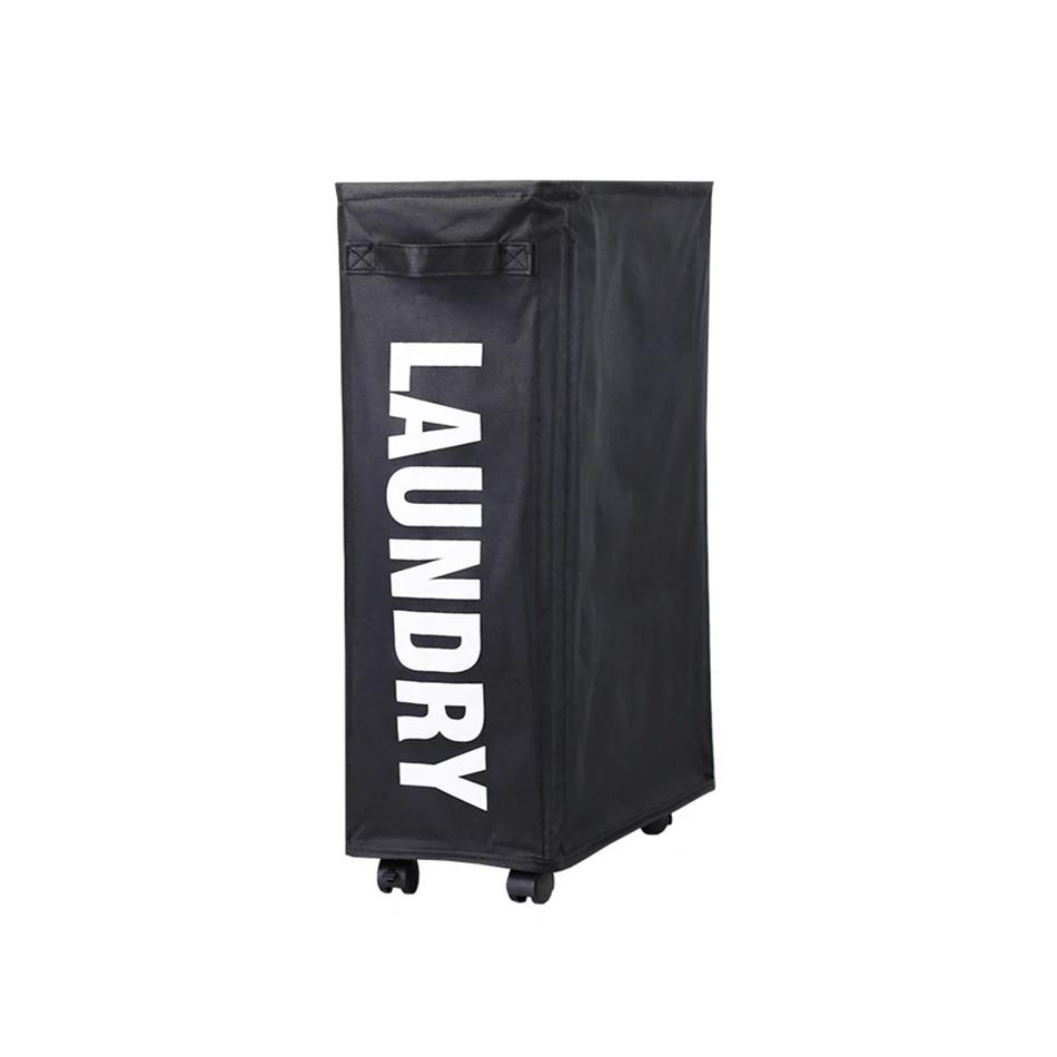 Laundry Basket with Wheels Space Saving Foldable Waterproof Sorter And Home Storage Organizer Dirty Clothes Yoga Mat Storage