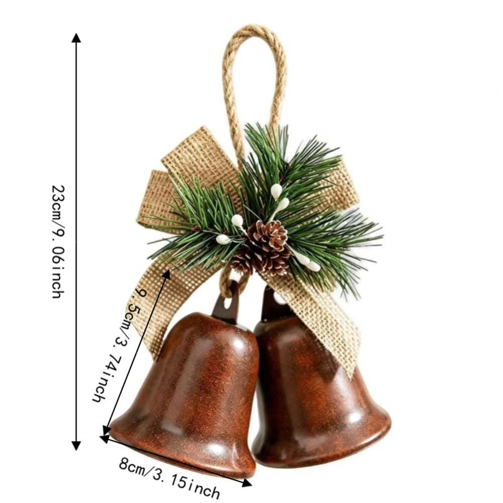Vintage Open Christmas Hanging Bells Rustic Xmas Pendant Exquisite Christmas Tree Ornament Window