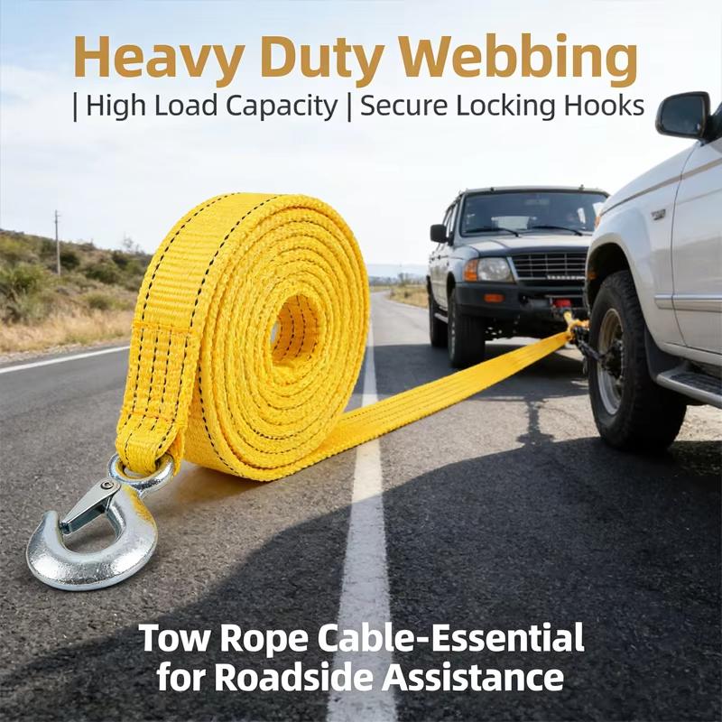 1Pc 3M/4M Heavy Duty 4T/5T Car Tow Rope with Hooks Emergency Road Recovery Towing Cable Heavy Duty Universal Auto Accessories
