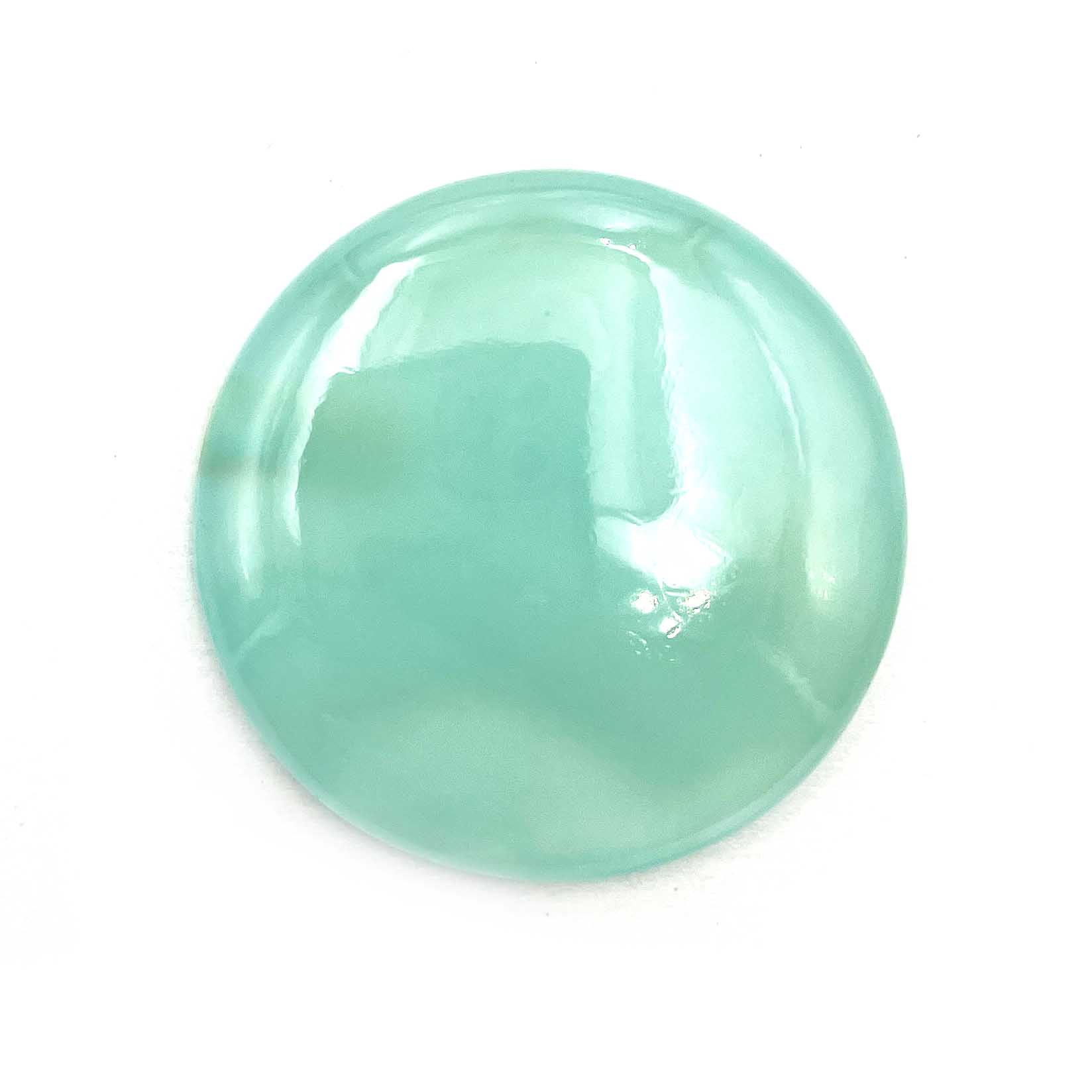 Natural Aqua Chalcedony Round Cabochon Loose Gemstone Lot 1 Pcs 40 MM 75 CT For Jewelry Making 40 MM синий