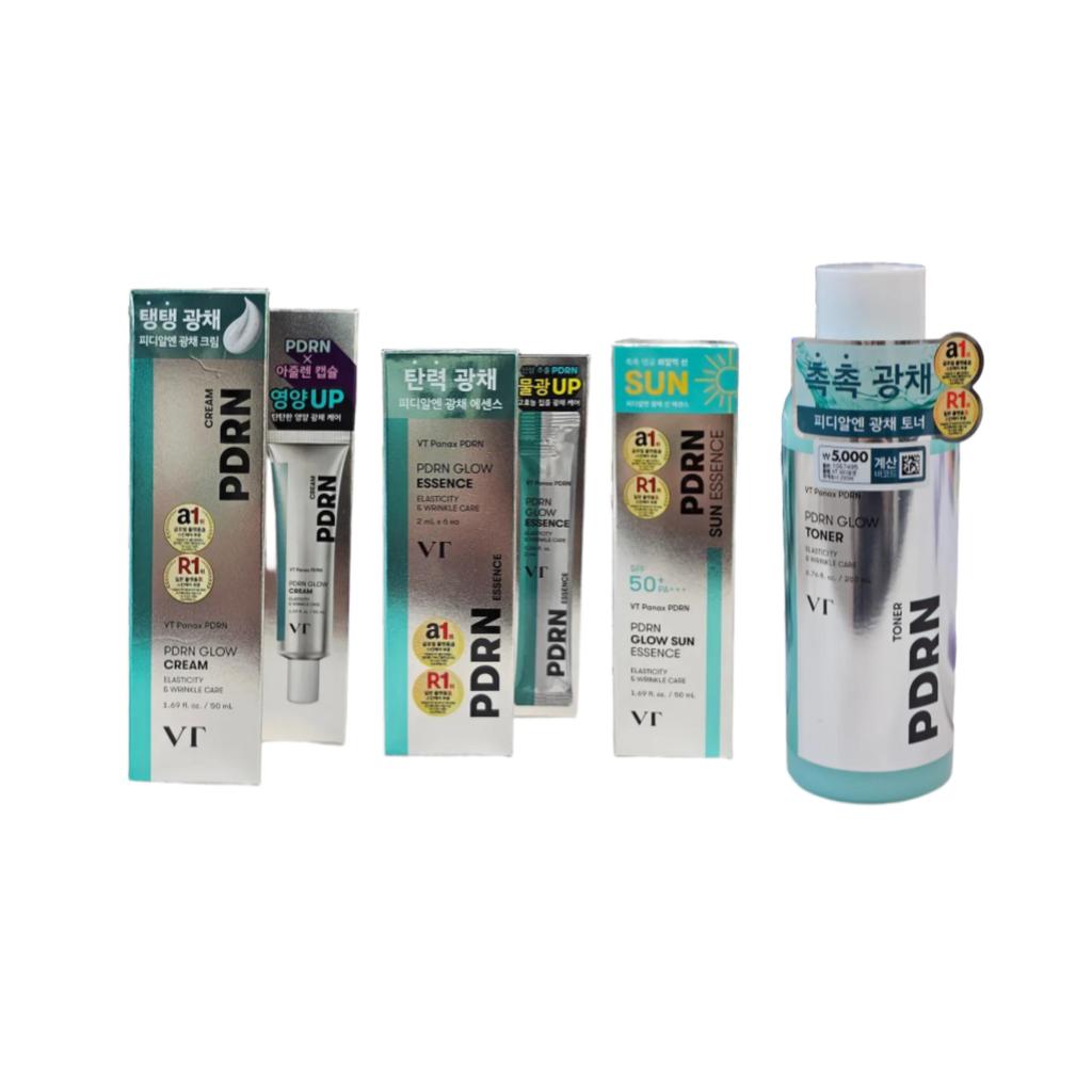 Daiso korea VT PDRN GLOW cream, sun, essence, toner
