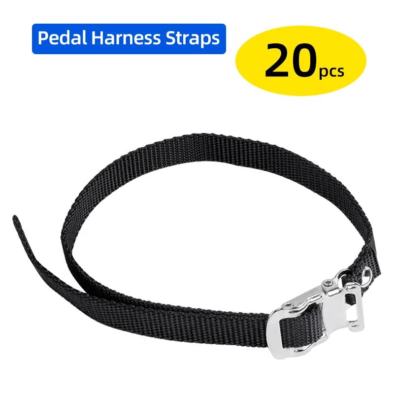 

20pcs Buckled Straps for Bicycle Gym Spinning Bike Footboard Toe Clips Cycling Pedal Rope Workout Demo Racing Shoe Harness Belt 20 pcs