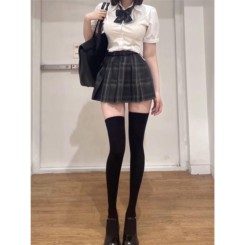 Sweet & Spicy Academy Waist-Hugging JK Uniform Women's Slimming Puff Sleeve Blouse