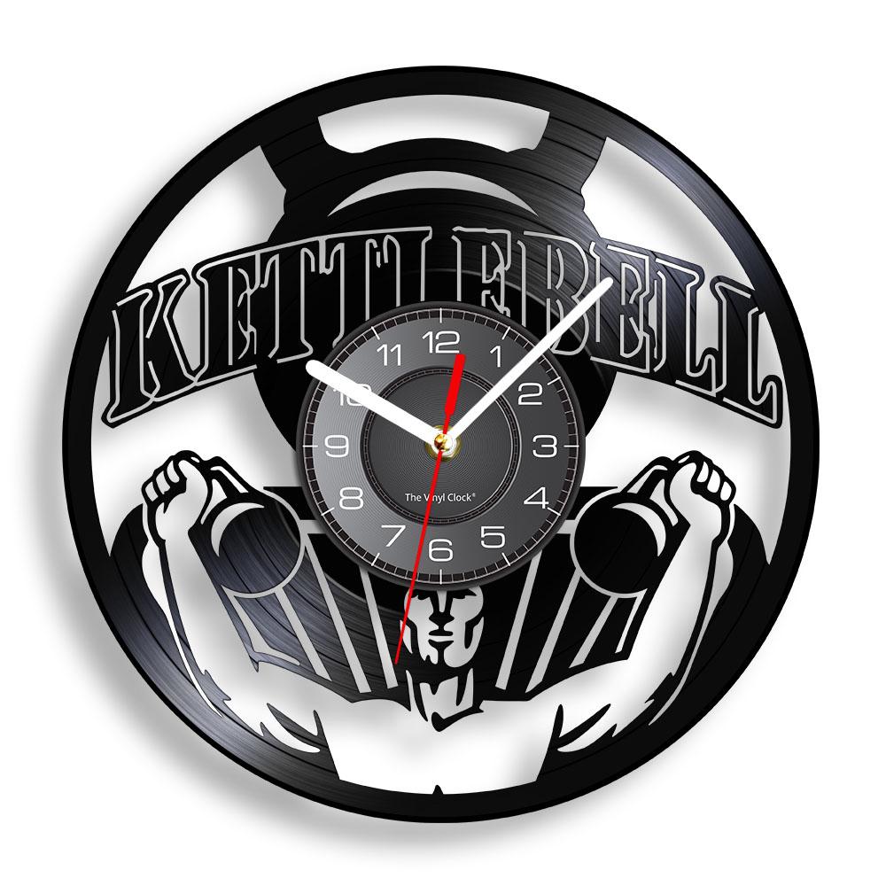 

Гиря для тренировок, упражнения с вырезами, настенные часы Longplay для фитнес-центра, домашний декор, виниловая пластинка для поднятия тяжестей, настенные часы