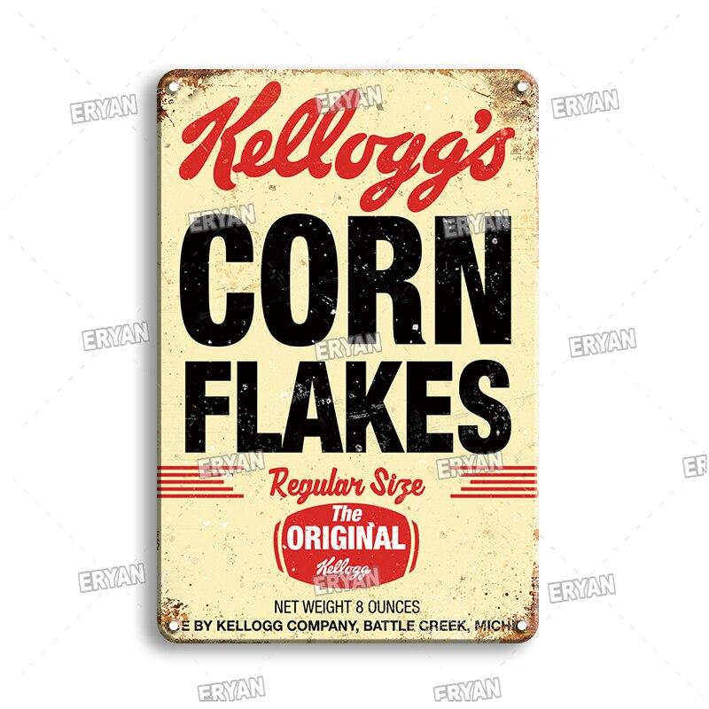 Vintage Coffee Metal Tin Sign  Retro Kitchen Art Wall Decor  Delicate Cooking Plate  Fast Food Plaque  Metal Poster for Home