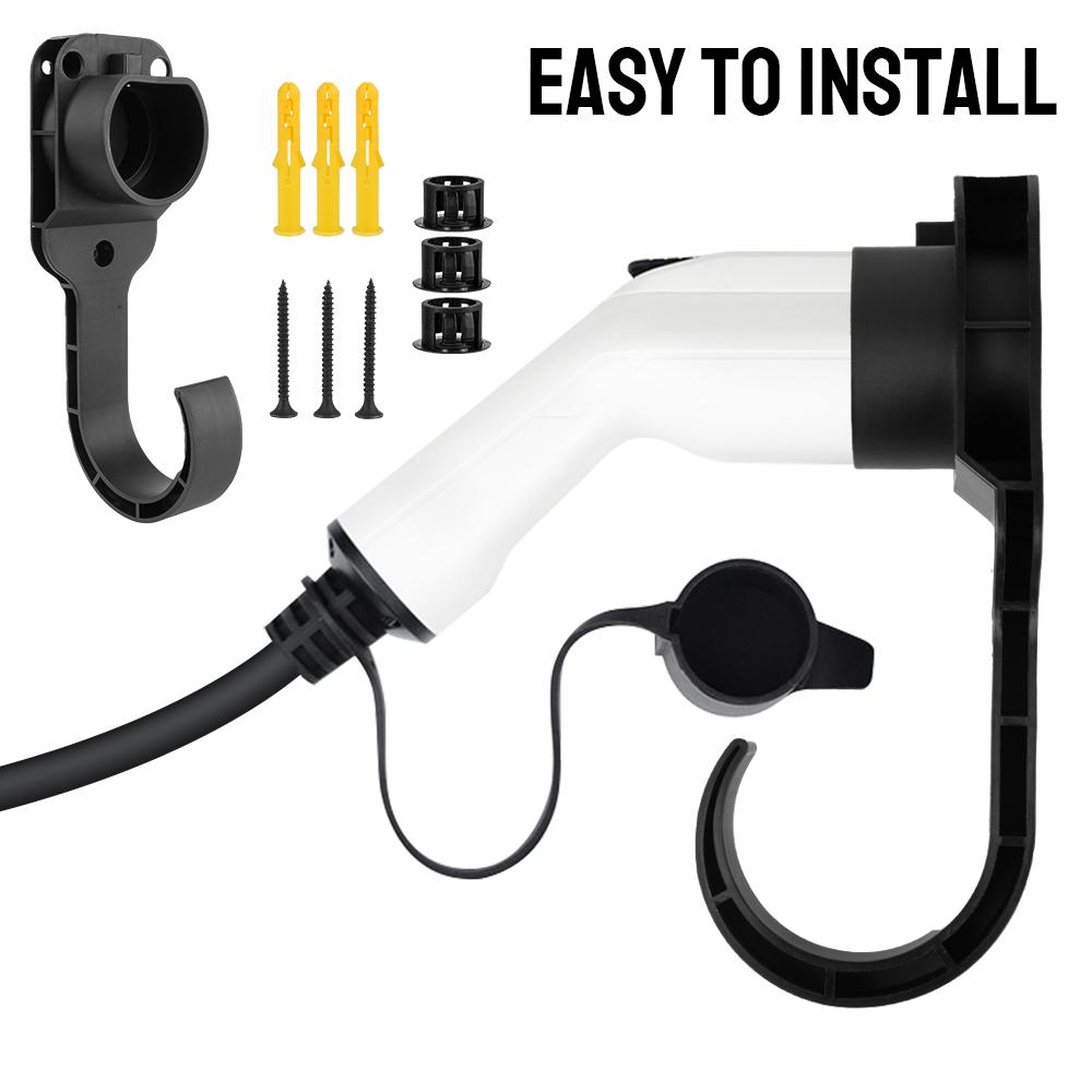 Gun Head Socket For Type 2 Connector EU Plug EV Charger Cable Holder For Electric Car Charging Wall Mount Bracket Car Accessories