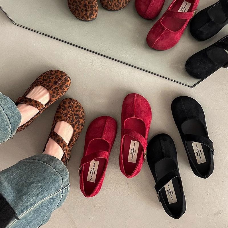 Thick-heeled One-shoulder Buckle Shoes for Women