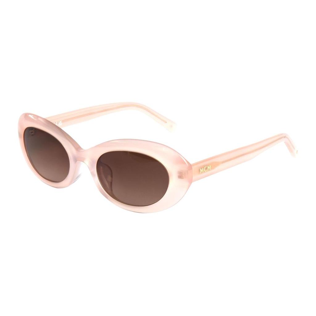 MCM Mirror Leg Side Engraved Logo Irregular Shape Sunglasses Unisex sunglasses Black White Tortoise MCM0037-D