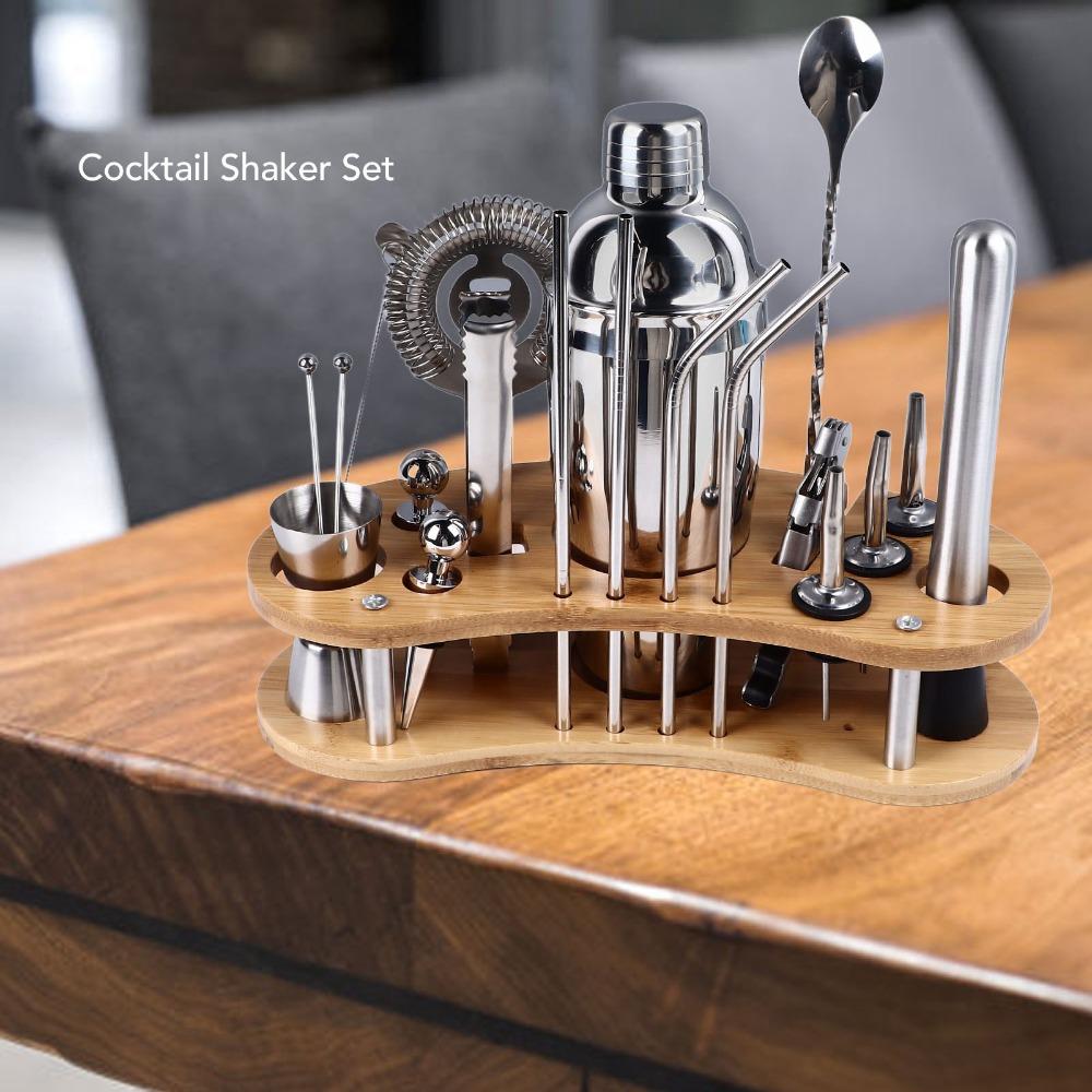 20 Piece Stainless Steel Cocktail Shaker Set Versatile Set Bar Tool Set Bartender