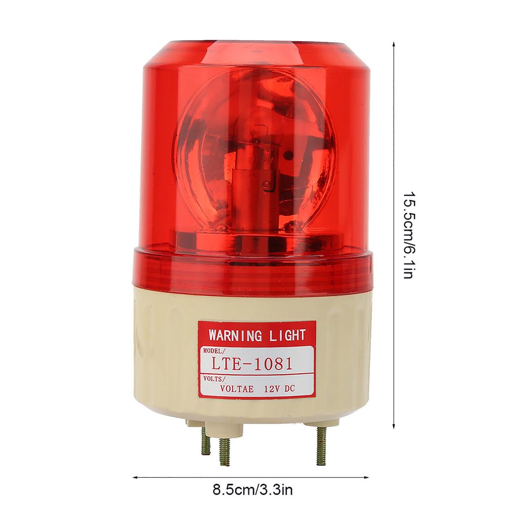 DC 12V Flash Rotary Warning Light Alarm Lamp Factory Construction Red