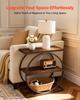 VEVOR End Table, 3-Tier Narrow Side Table with Open Storage Shelves, Modern Nightstand Bedside Desk with Round Metal Frame