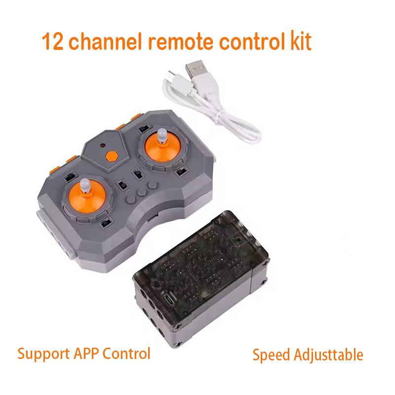 12-канальний пульт дистанційного керування, літієва батарея, набір, керування програмою через додаток, регульована швидкість, модуль живлення для MOC будівельних блоків