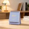 Durable Spiral Bound Calendar 2027 English Desktop Calendar, Minimalist Table Planner with Gold Easy Viewing Monthly Foil Cover, Thick Paper, 18-Month