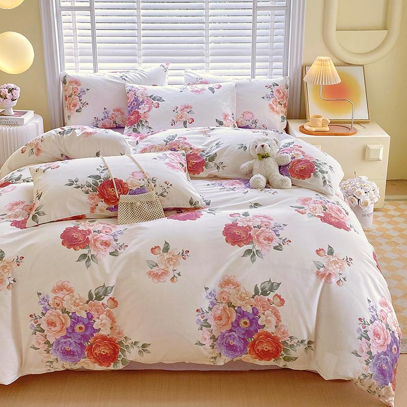 Home Textiles 60 Long-Staple Cotton Pure Cotton 4Pcs Set Cotton Bed Sheet Quilt Cover 3Pcs Set Bed Hat Class A Maternal And Infant Grade