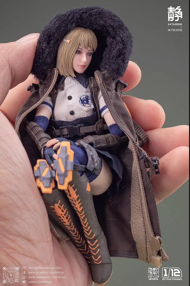 i8Toys POCKET COLLECTION Series KATHERINE Articulated Action and Full Set DX [AC] 1/12 Figure, Body, Head, Outfit, Accessories, (i8-72C323D Version)