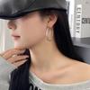 925 Hong Kong Style Earrings Temperament Circle Earrings Personality Versatile Internet Celebrity Simple Earrings