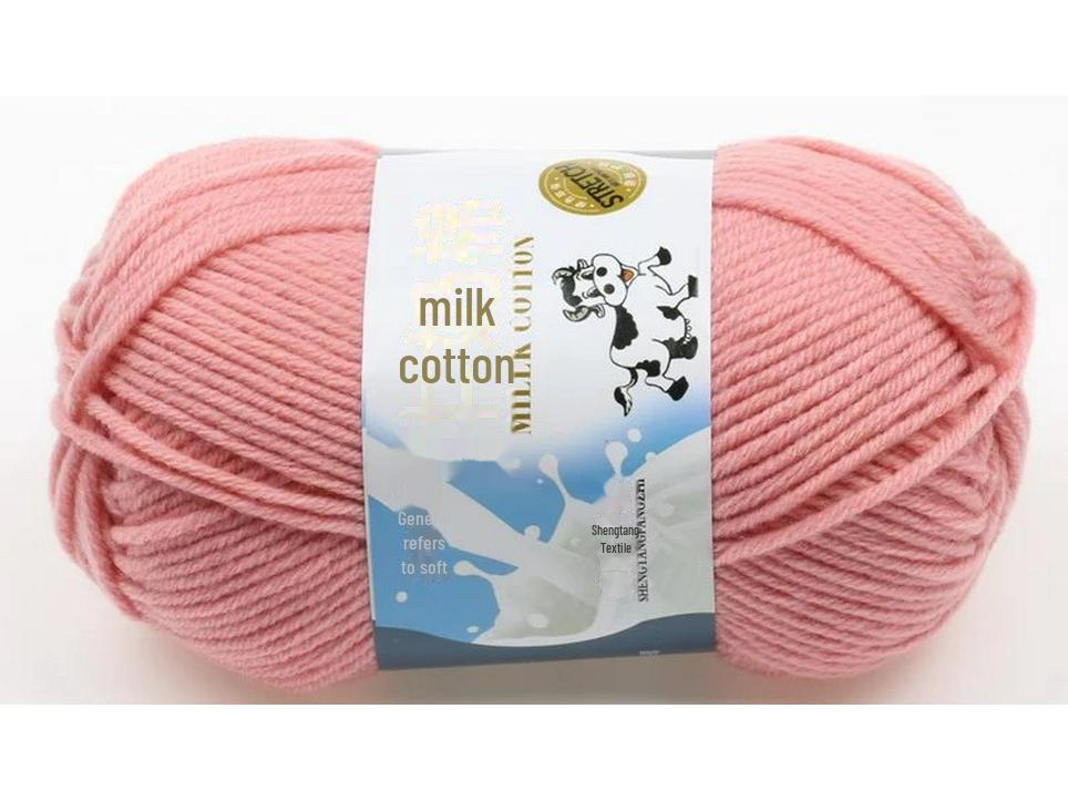 5-Strand Milk Cotton Baby Wool Hat & Scarf Hand-Woven Medium-Thick Yarn Set