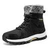 Couple Lace-up Snow Boots Fur-lined Half Boots Plush Cotton Shoes Anti-slip Winter Warm Outdoor Sneakers Wear-resistant