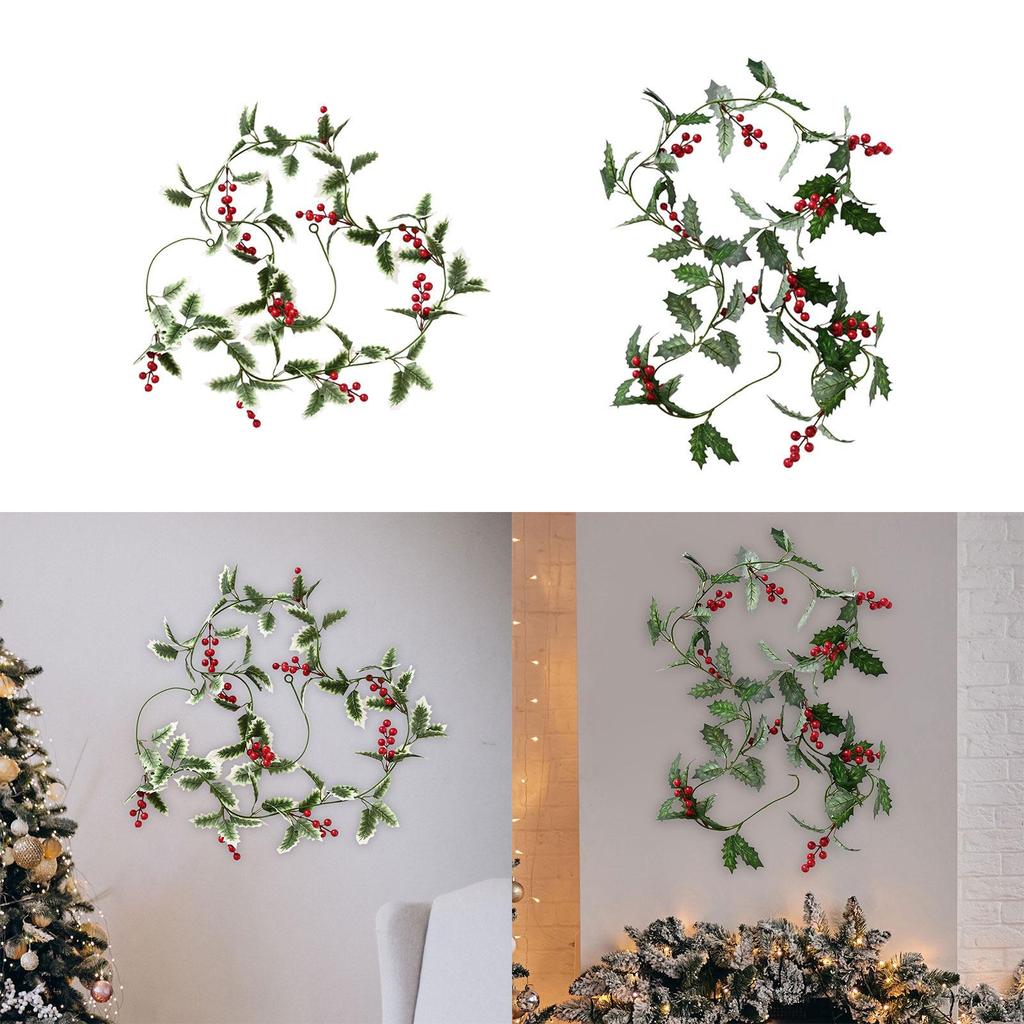 Artificial Christmas Berries Garland Rattan 2M Wall Hanging Greenery Wreaths DIY