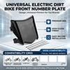 Electric Bike Number Plate with Cable Tie ABS Off Road Motorcycle Number Plate Protectors With Easy Installation