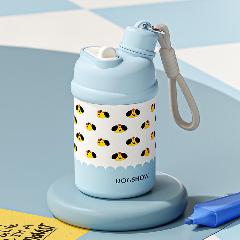 

Высокий уровень внешнего вида портативный двойной термос чашка из нержавеющей стали соломенная чашка милая женская чашка для воды мультяшная удобная чашка 420ML