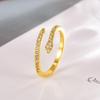2024 Exquisite Minimalist Japanese & Korean Snake Ring: Creative, Adjustable, Full Diamond Design for Women