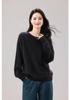 Women's Seamless Round Neck Sweater: 90% Wool, 5% Cashmere, 5% Silk.