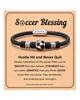 Soccer Bracelet for Boys Men Leather Wristband Gifts for Son with Solid Stainless Steel Soccer Ball Charm, Football Jewelry Gift